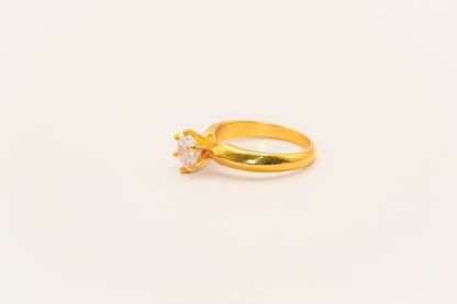 21K Gold Solitaire Ring