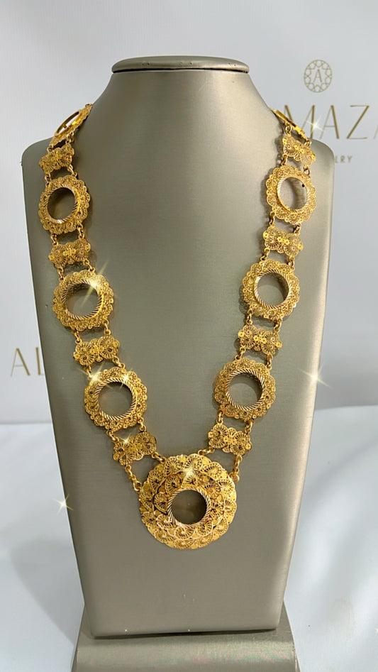 21k Gold Kladah 9 Coin Necklace