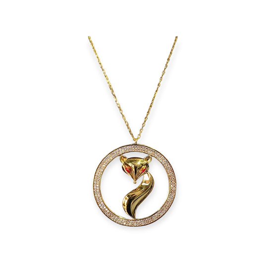 21k Gold Fox Necklace