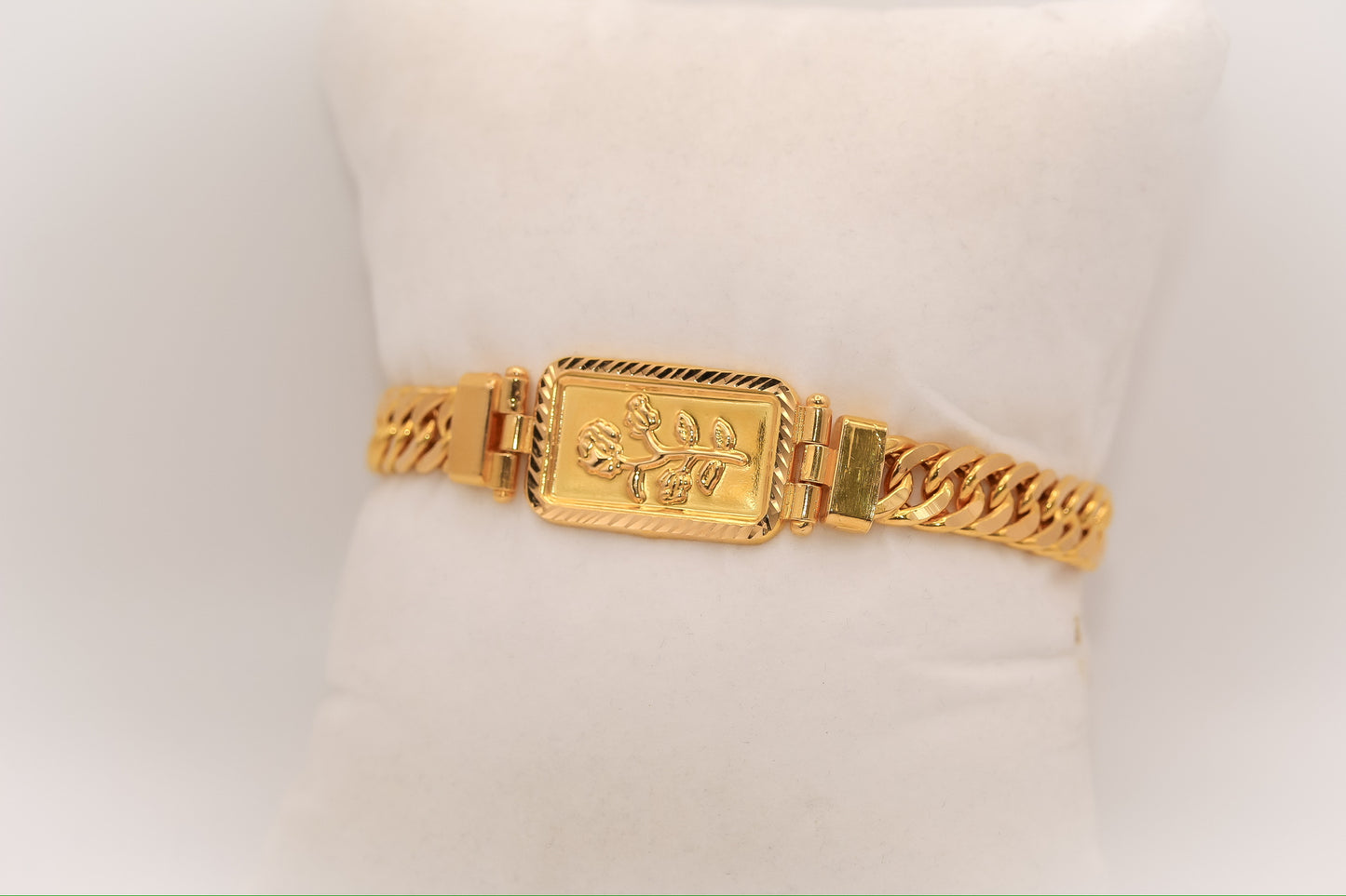 21k Gold Rose Link Bracelet