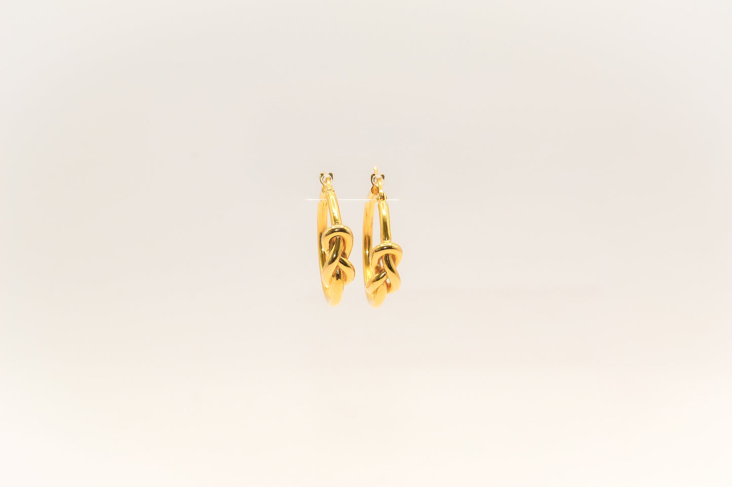 21K Gold Knot Hoop Earrings
