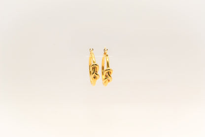 21K Gold Knot Hoop Earrings