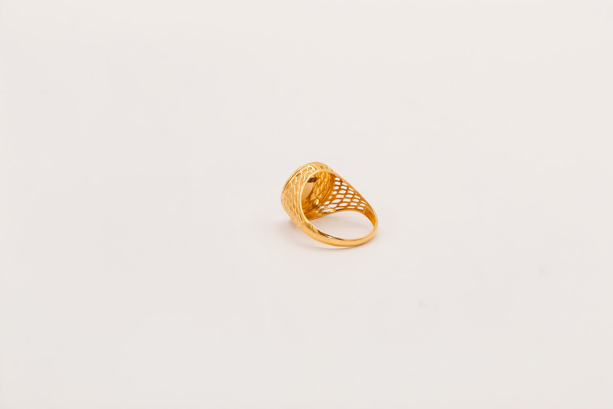 21K Gold Round Rose Ring, view 2