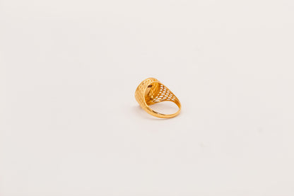 21K Gold Round Rose Ring, view 2