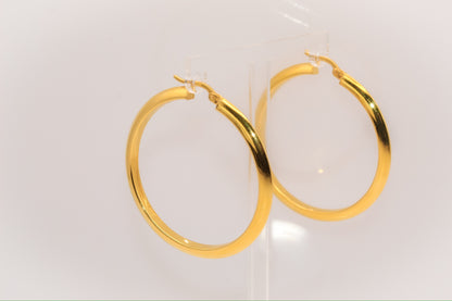 21K Gold Hoop Earrings