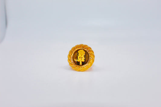 21k Gold Rose Rope Ring