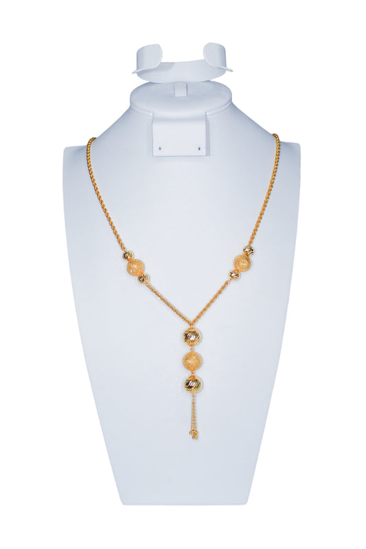 21k Gold Ball Long Necklace