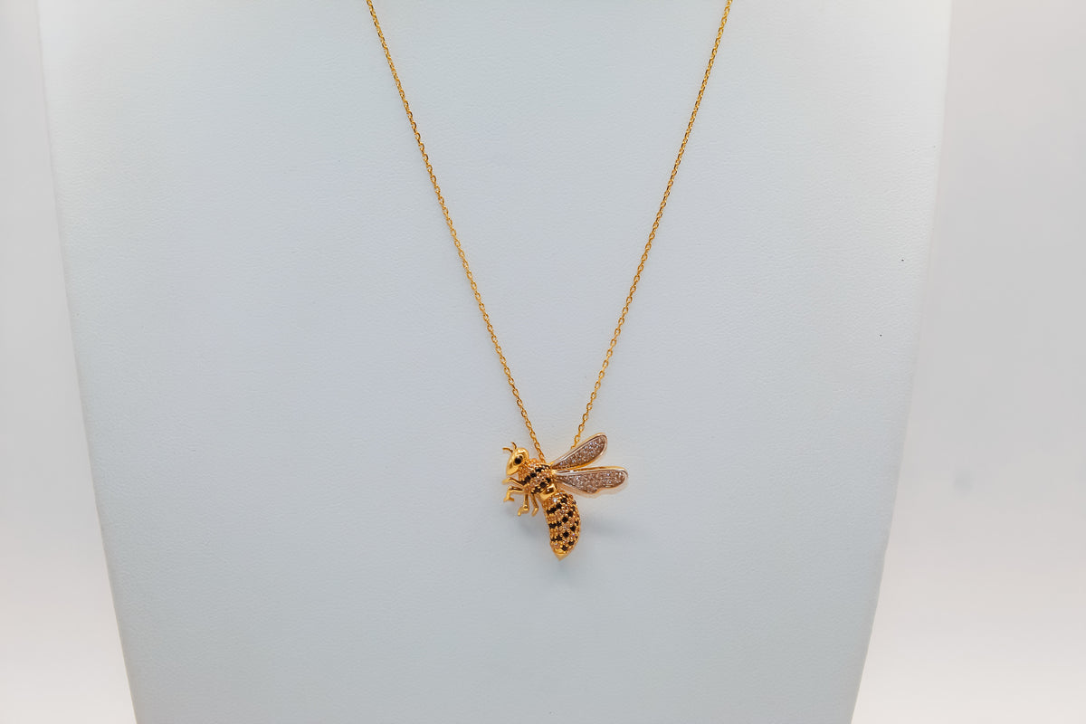 21K Gold Bee Necklace
