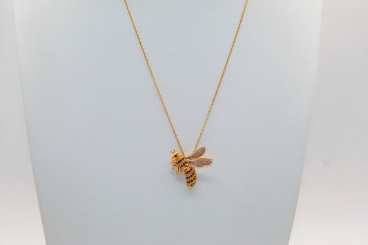 21K Gold Bee Necklace