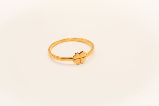 21K Gold Thin Clover Stacking Ring