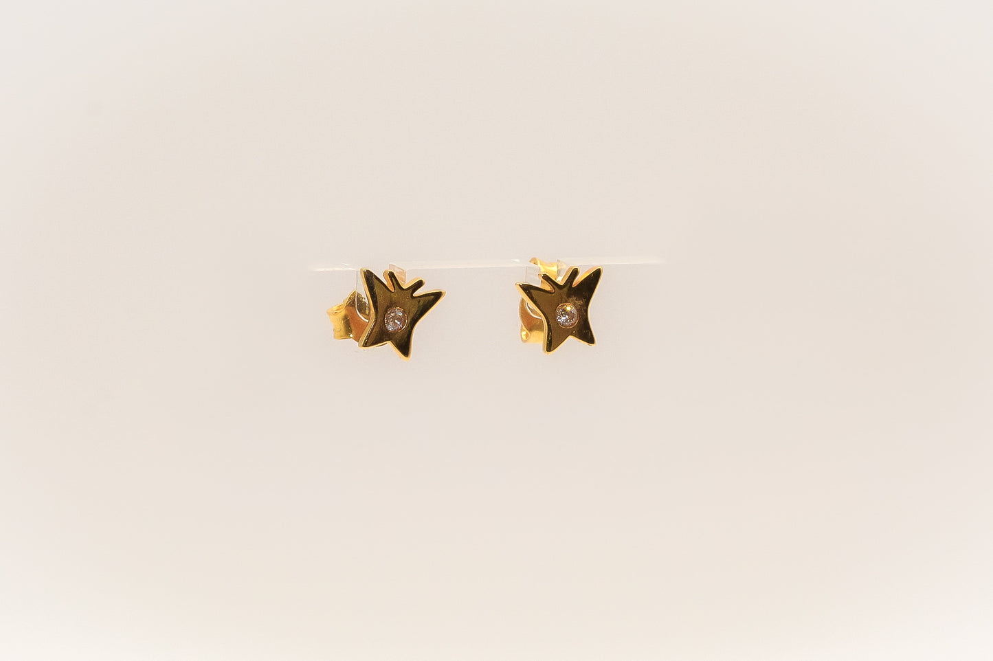 21K Gold Mini Butterfly Kids Stud Earrings