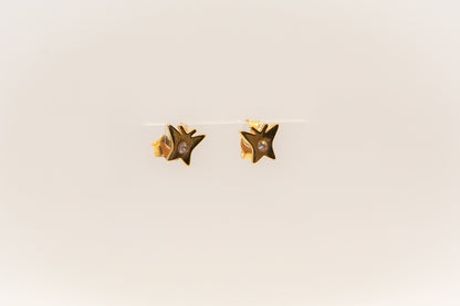 21K Gold Mini Butterfly Kids Stud Earrings