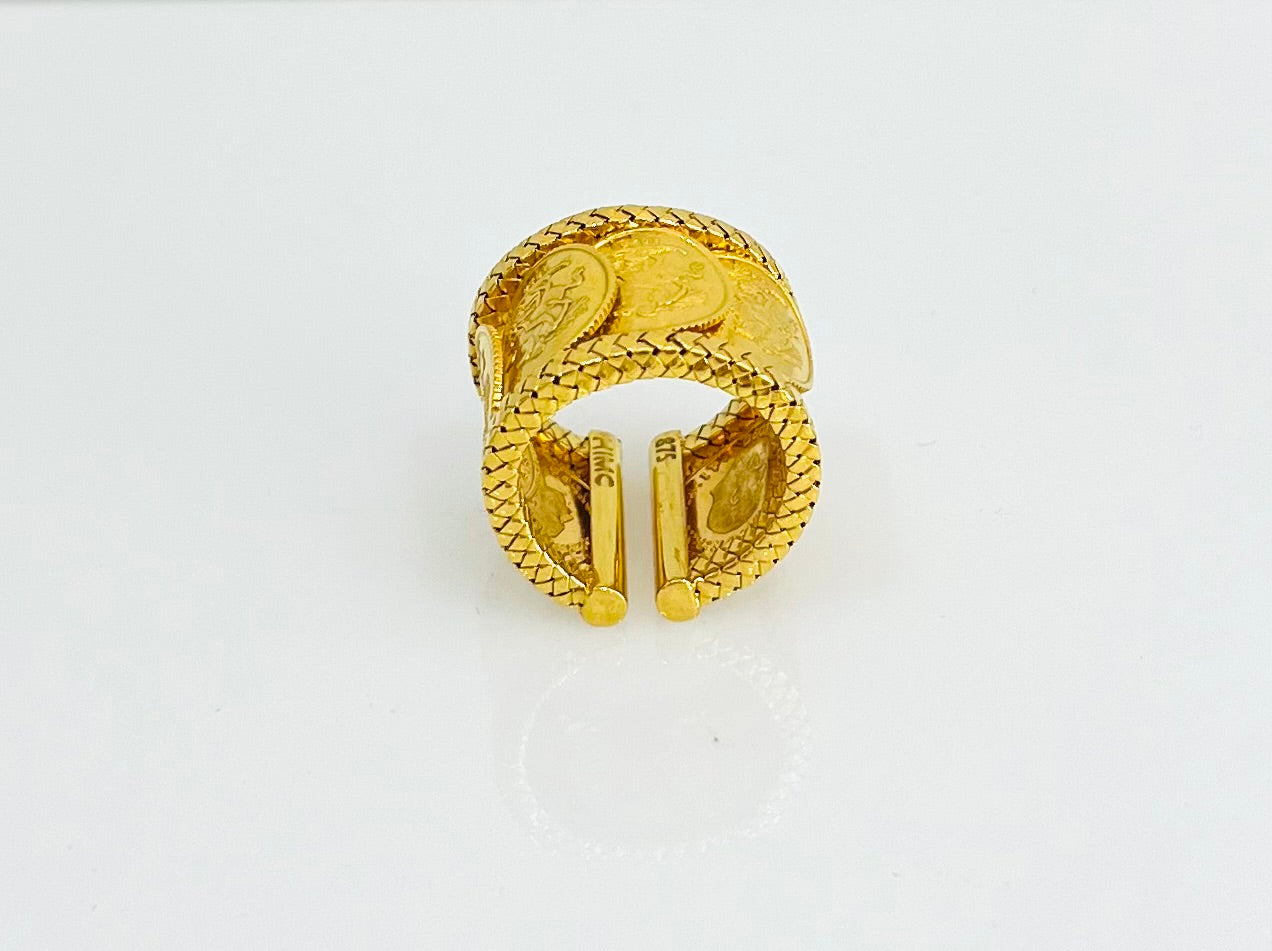 21k Gold Himo Coin Ring