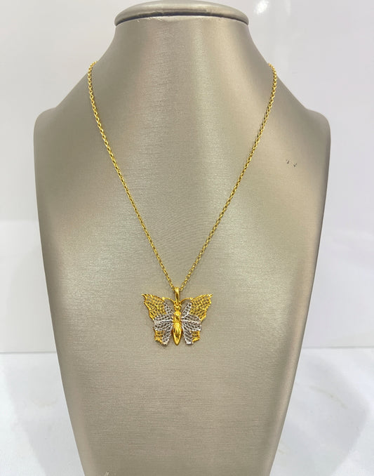 21k Gold Butterfly Necklace