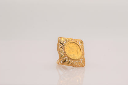 21K Gold Turkish Coin Ring