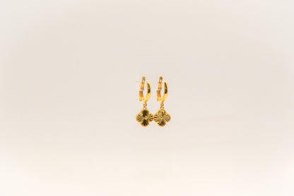 21K Gold Mini Clover Earrings