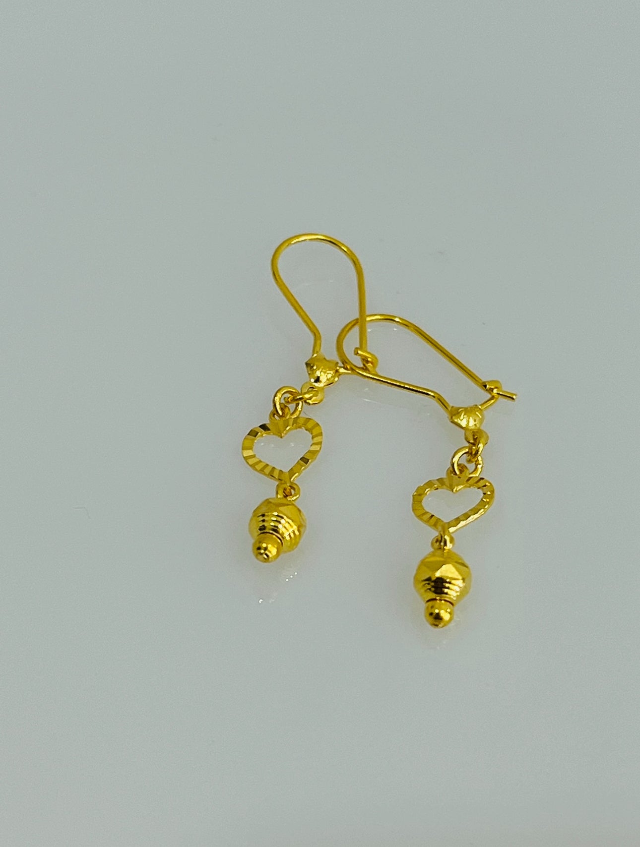 21k Gold Heart Earrings