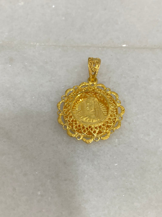 21k Gold Mother Mary Pendant