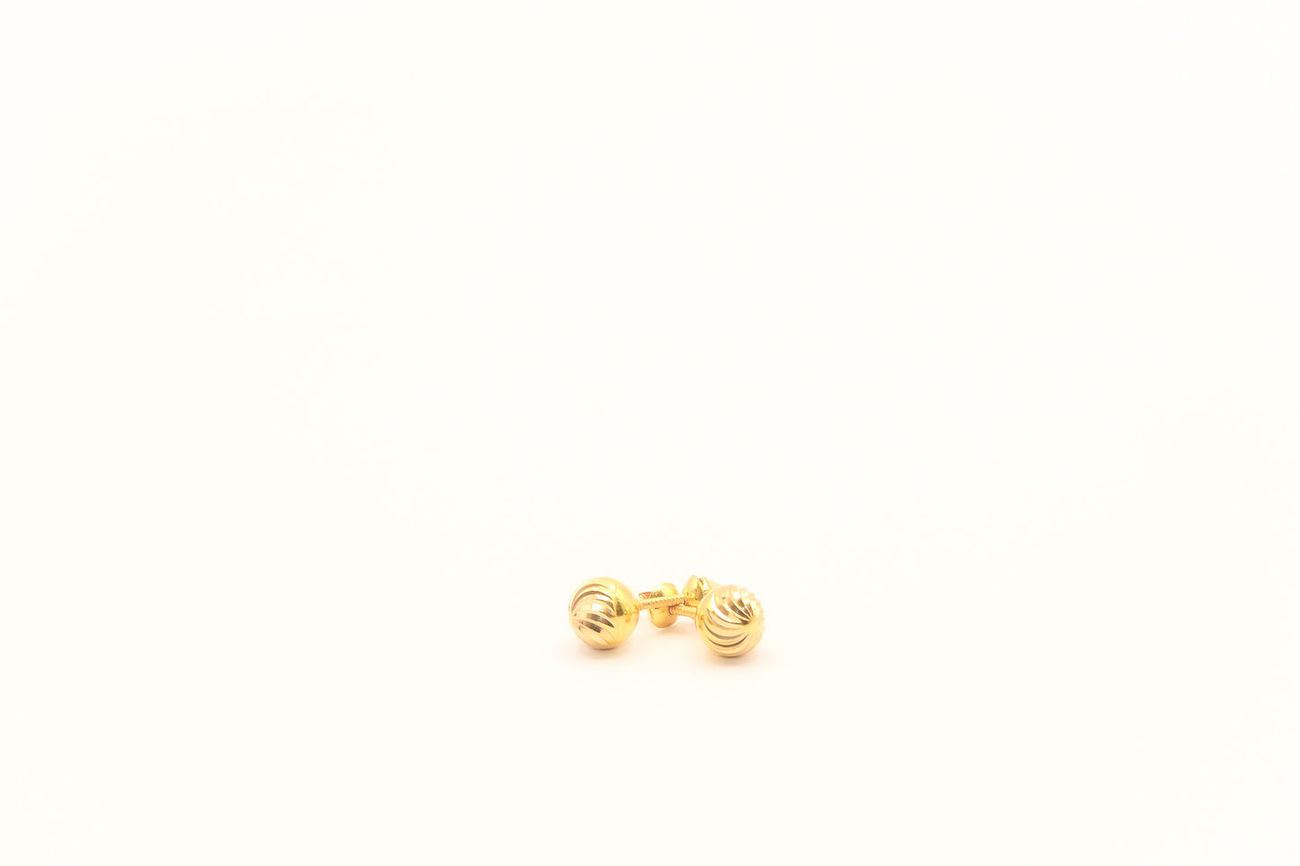 21K Gold Screw Back Ball Kids Earrings
