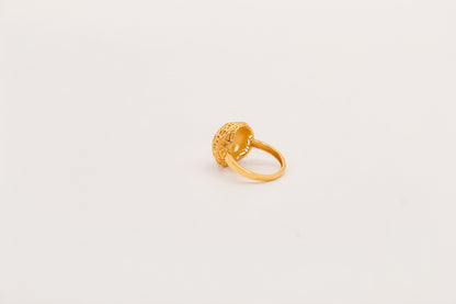 21K Gold Round Ring, view 3
