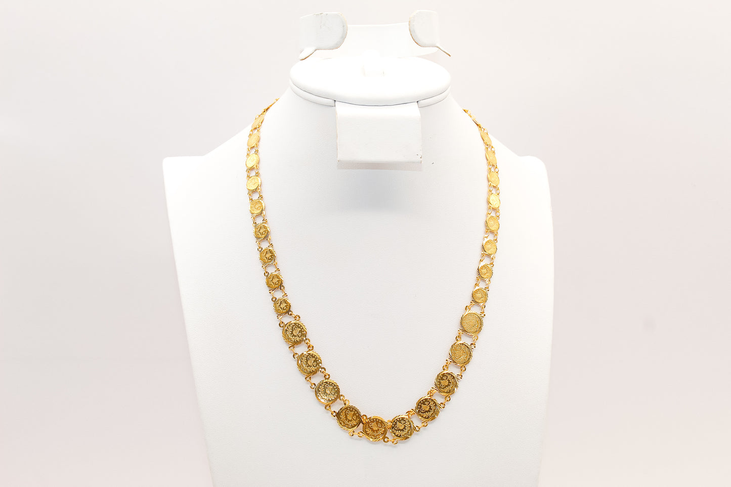 21K Gold Graduated Coin Necklace