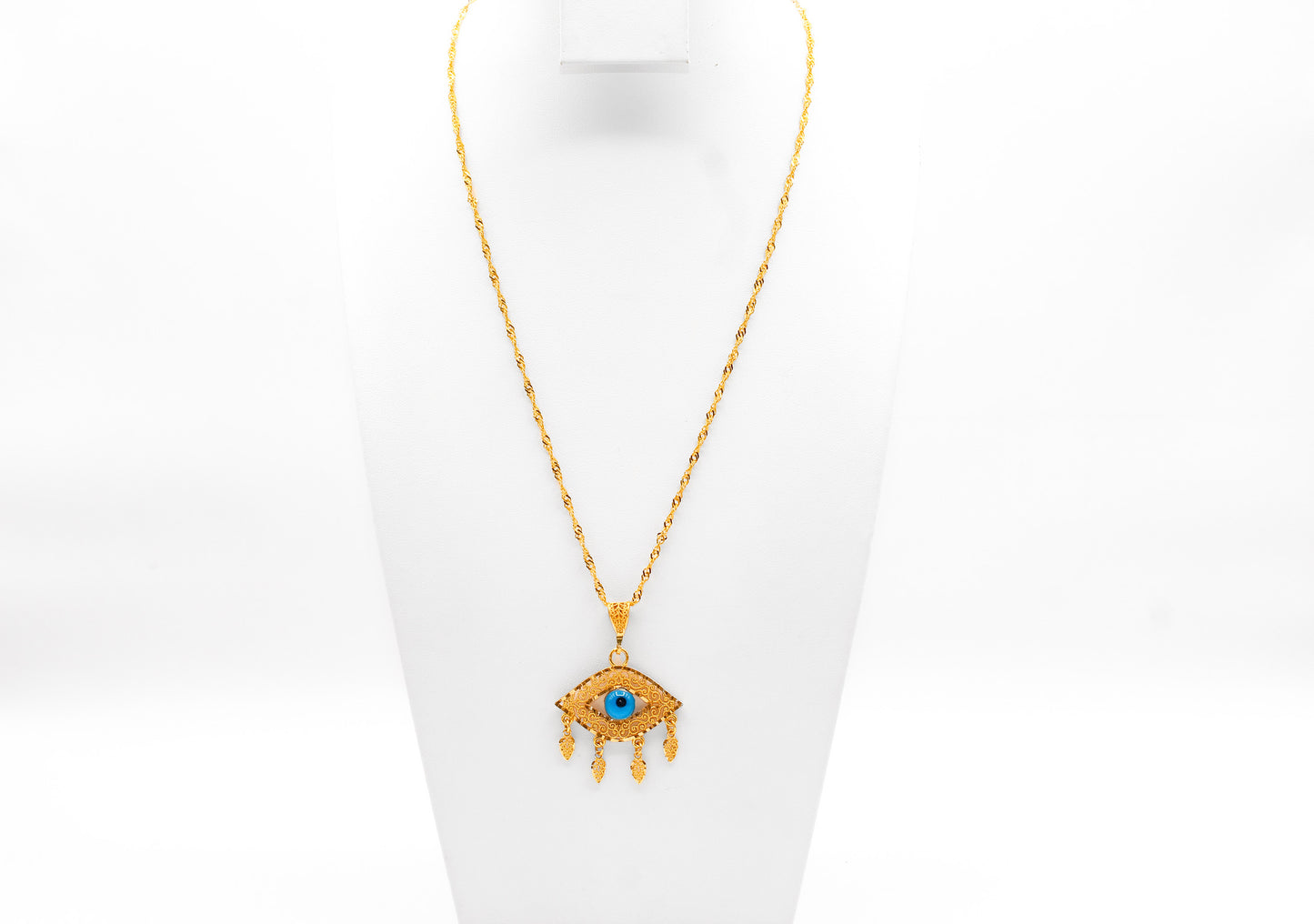 21K Gold Evil Eye Necklace