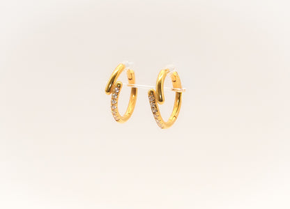 21K Gold Kids Mini Studded Huggies Earrings