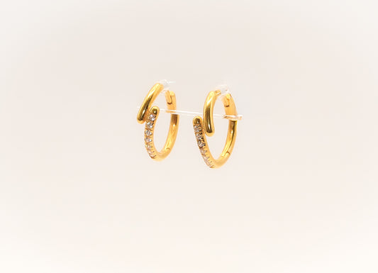 21K Gold Kids Mini Studded Huggies Earrings