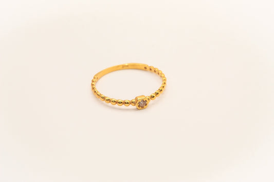 21k Gold Thon beaded Stone Ring