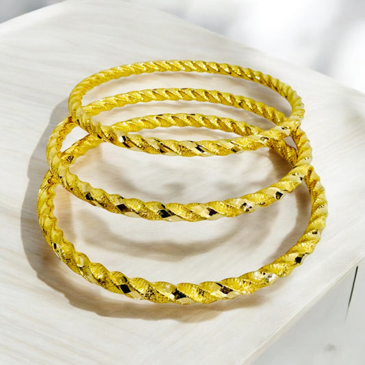 21k Gold twisted Bangles