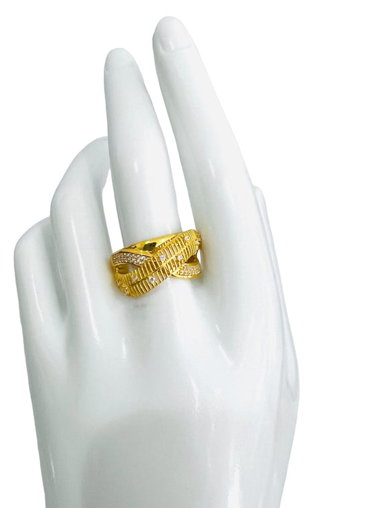 21k Gold X Ring