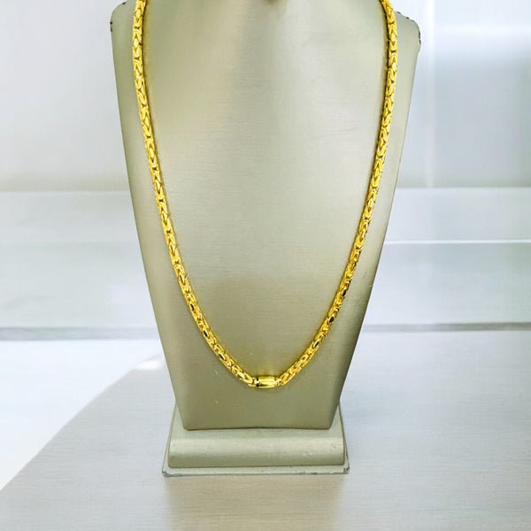 21K Gold Rounded Byzantine Monaco Chain Necklace – Almaza J