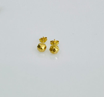 21k Gold Ball Screw Back Post Earrings