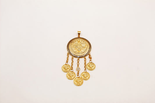21K Gold Coin Pendant