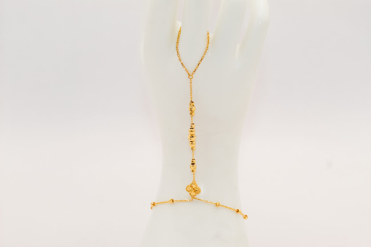 21k Gold Beaded hand bracelet