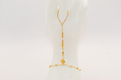 21k Gold Beaded hand bracelet