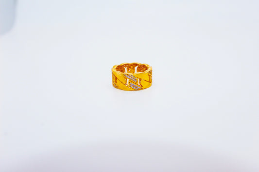 21k Gold Link Band Ring