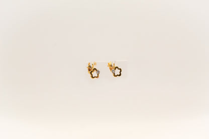 21K Gold Mini Flower Kids Stud Earrings