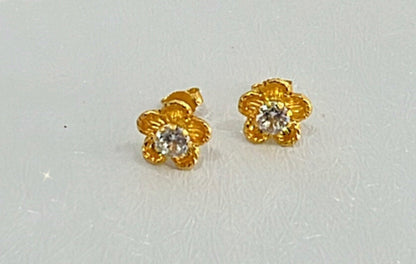 21k Gold Flower Earrings