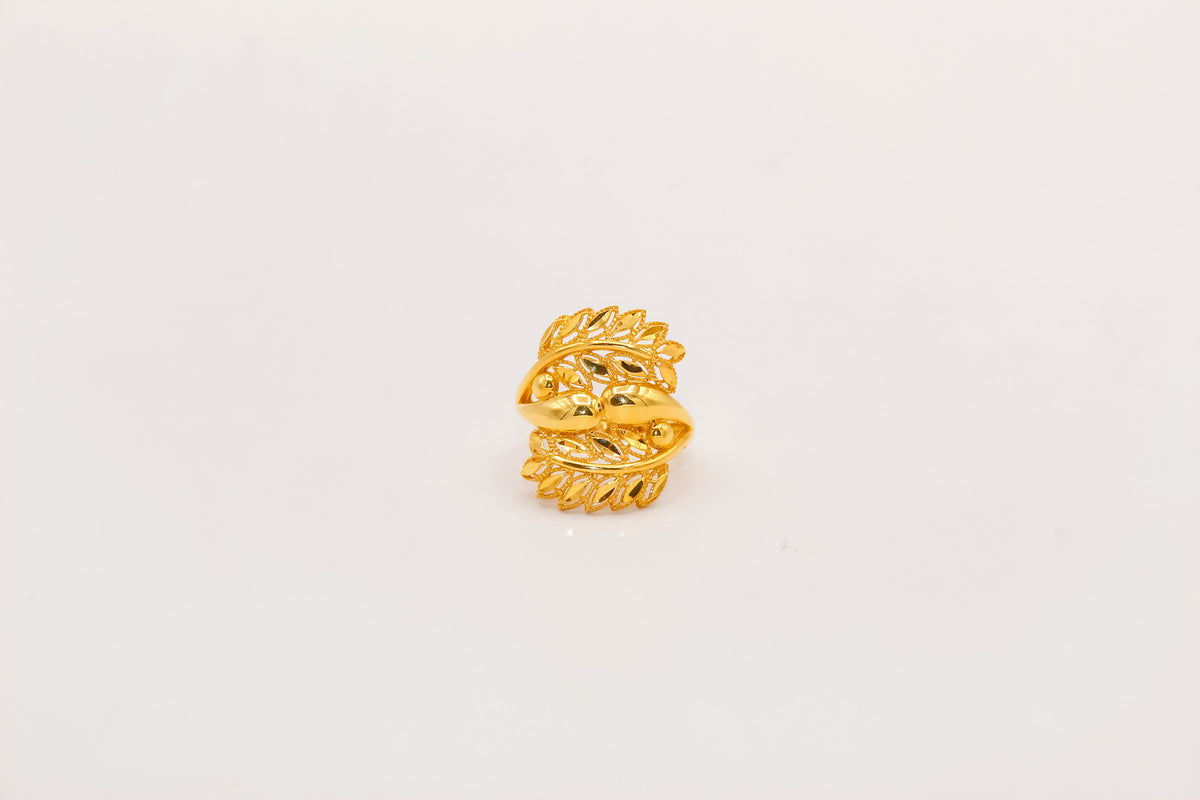 21K Gold Leaf Ring