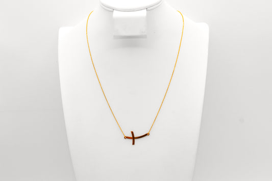 21K Gold Cross Necklace
