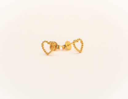 21K Gold Heart Kids Earrings
