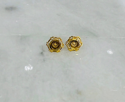 21k Gold Mini Post Coin Earrings