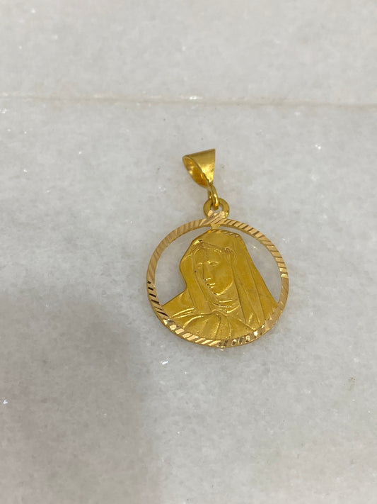 21k Gold Mother Mary Pendant