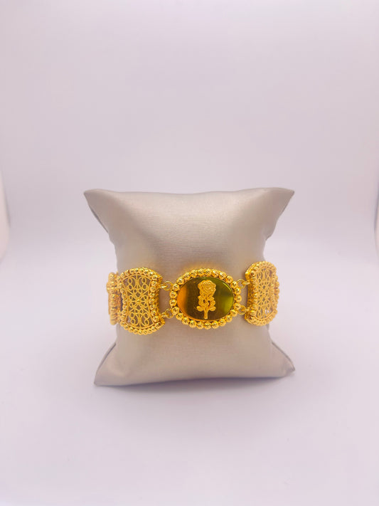 21k Gold Himo Rose Bracelet