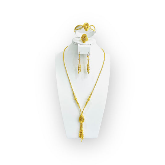 21k Gold Tear Drop Beaded Set