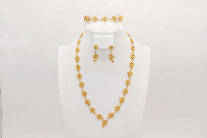 21k gold olive leaf set