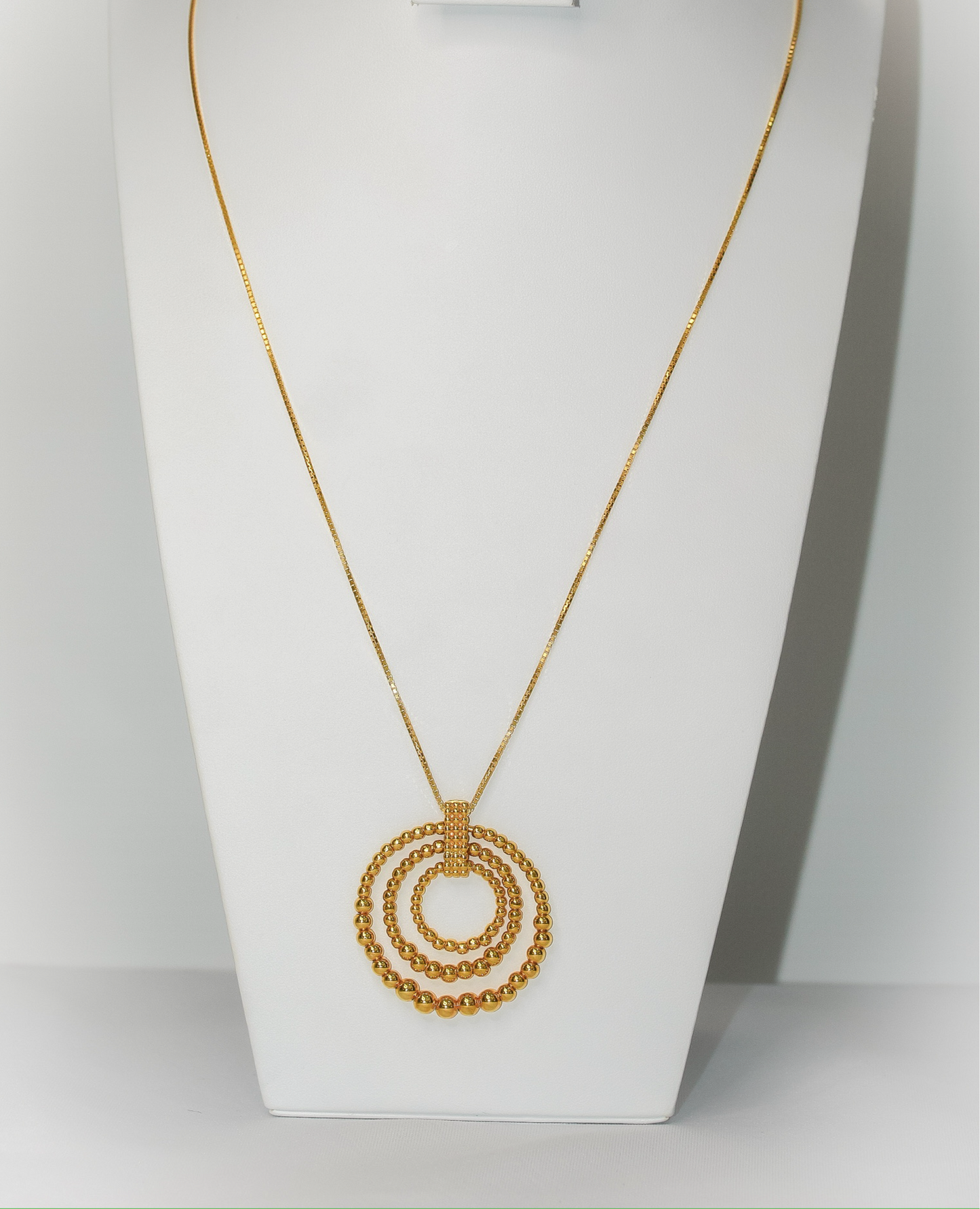 21k Gold Triple Circle Necklace