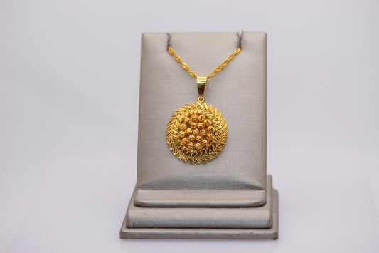 21k Gold Round Necklace