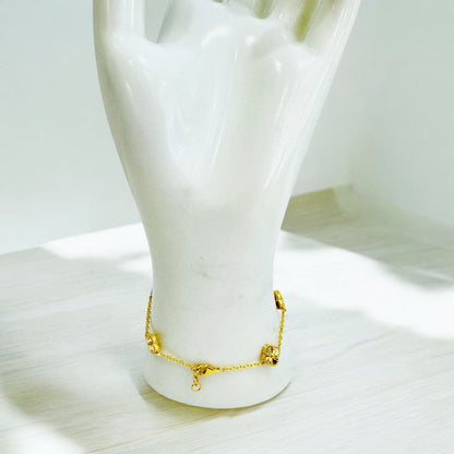 21k Gold Small Flower Bracelet